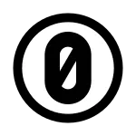 Circled Zero With Slash SVG Icon